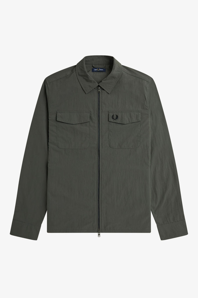 Fred Perry Zip Overshirt Field Green