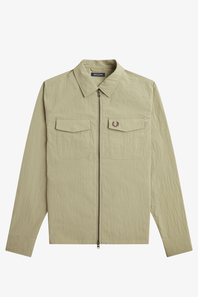 Fred Perry M5684 Zip Overshirt Warm Grey