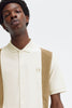 Fred Perry Towelling Panel Polo Shirt Ecru