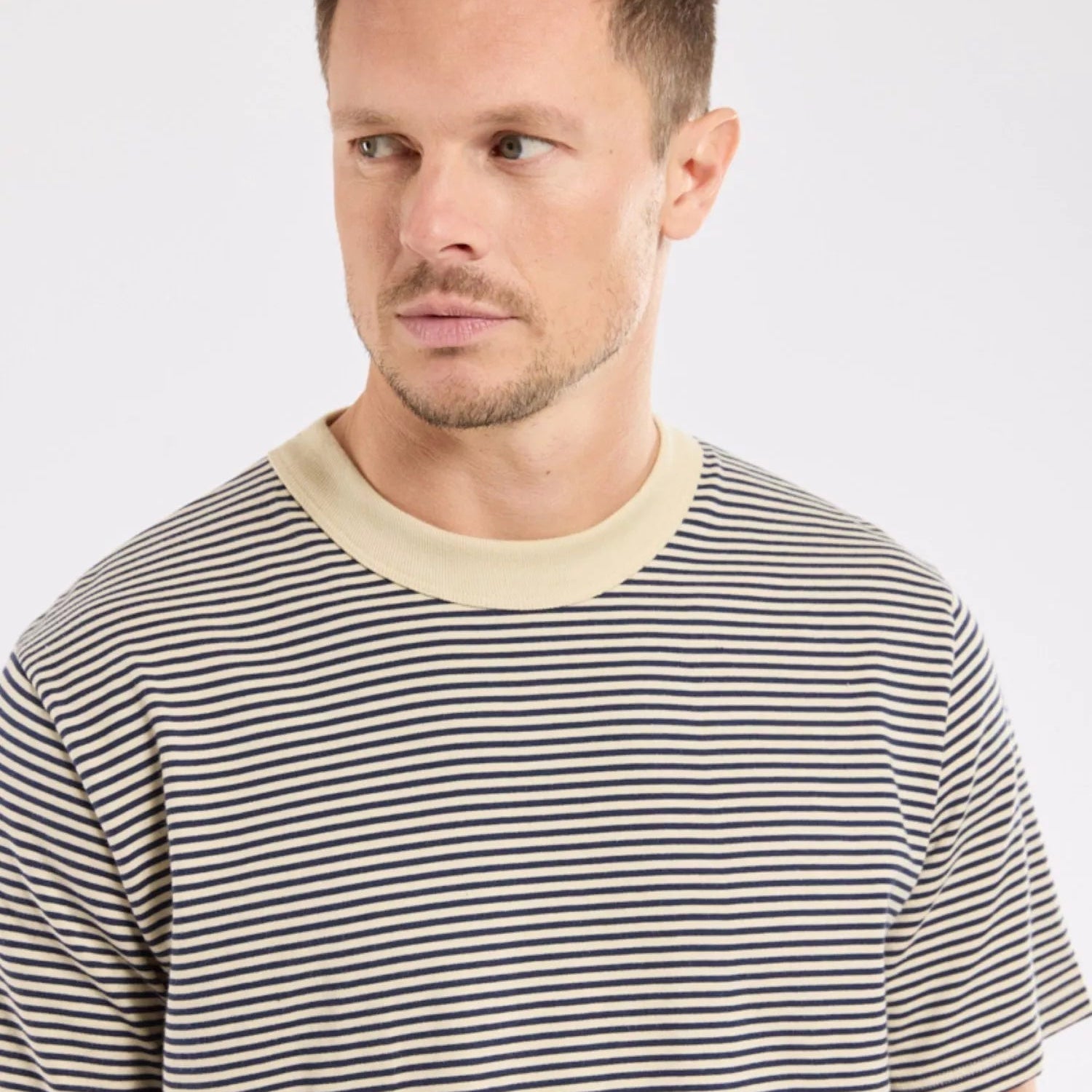 Armor Lux Heritage Stripe T-Shirt Gravel Marine Deep - Steranko Clothing Manchester