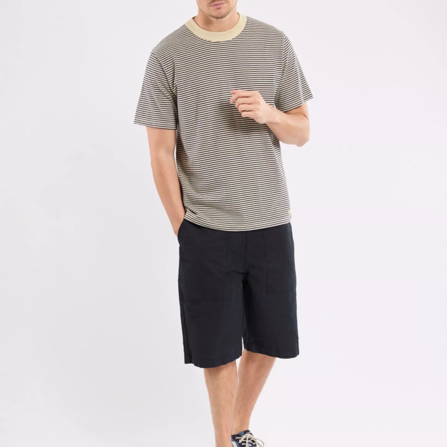 Armor Lux Heritage Stripe T-Shirt Gravel Marine Deep - Steranko Clothing Manchester