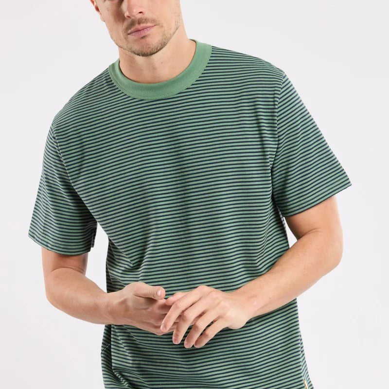 Armor Lux Heritage Stripe T-Shirt Ivy Marine Deep - Steranko Clothing Manchester