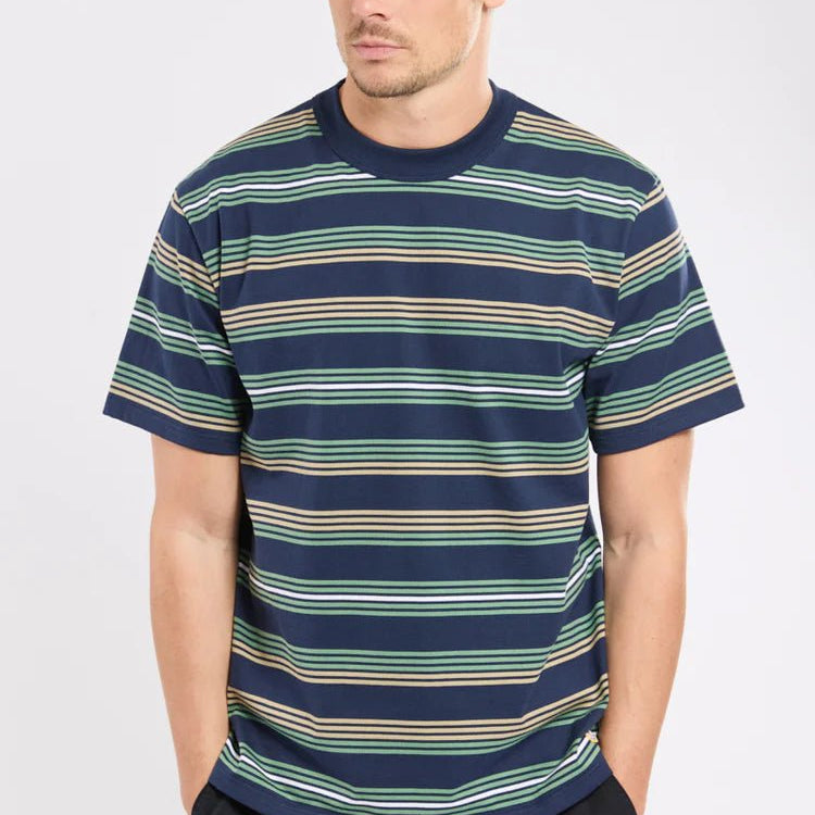 Armor Lux Heritage Stripe T-Shirt Marine Deep Ivy Treehouse - Steranko Clothing Manchester
