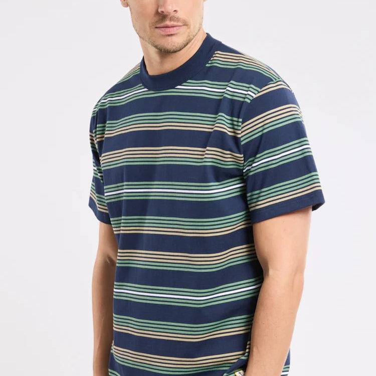 Armor Lux Heritage Stripe T-Shirt Marine Deep Ivy Treehouse - Steranko Clothing Manchester