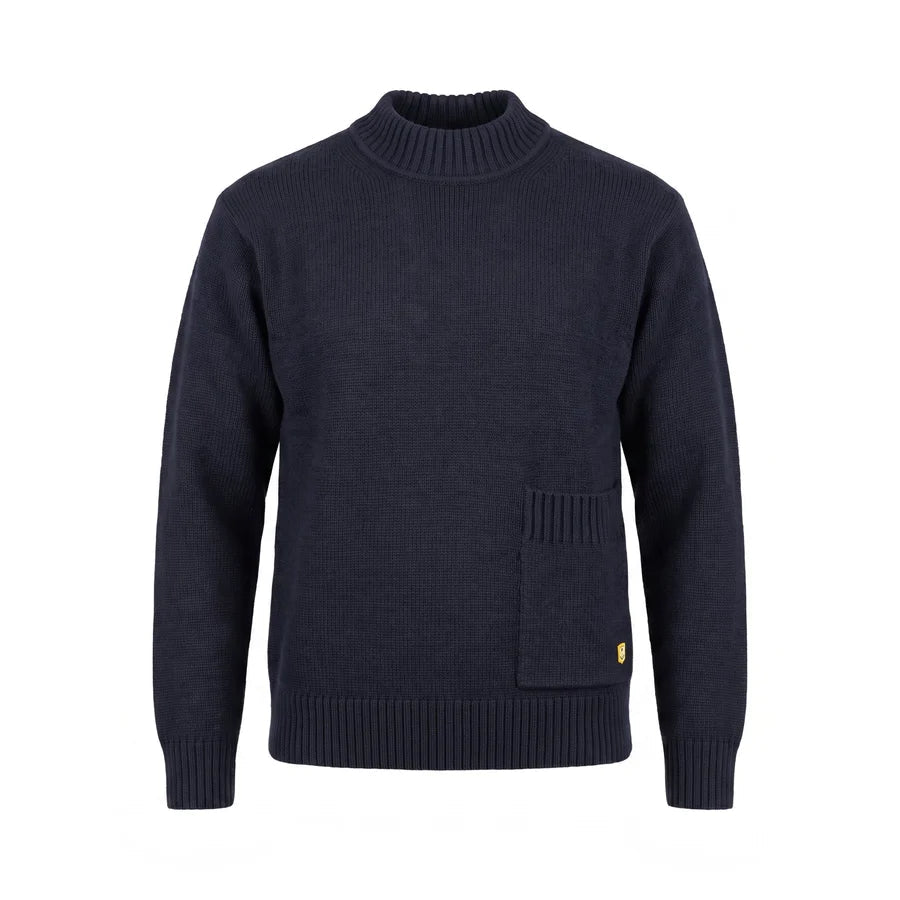 Armor Lux Mock Neck Sweater Navy - Steranko Clothing Manchester