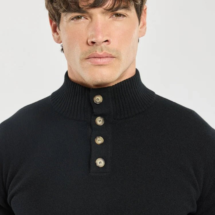 Armor Lux Trucker Neck Wool Sweater Black Slate - Steranko Clothing Manchester
