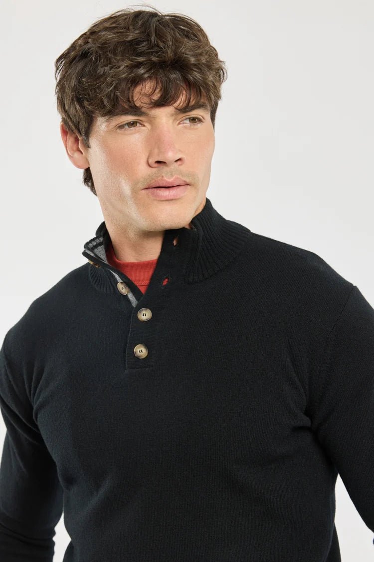 Armor Lux Trucker Neck Wool Sweater Black Slate - Steranko Clothing Manchester