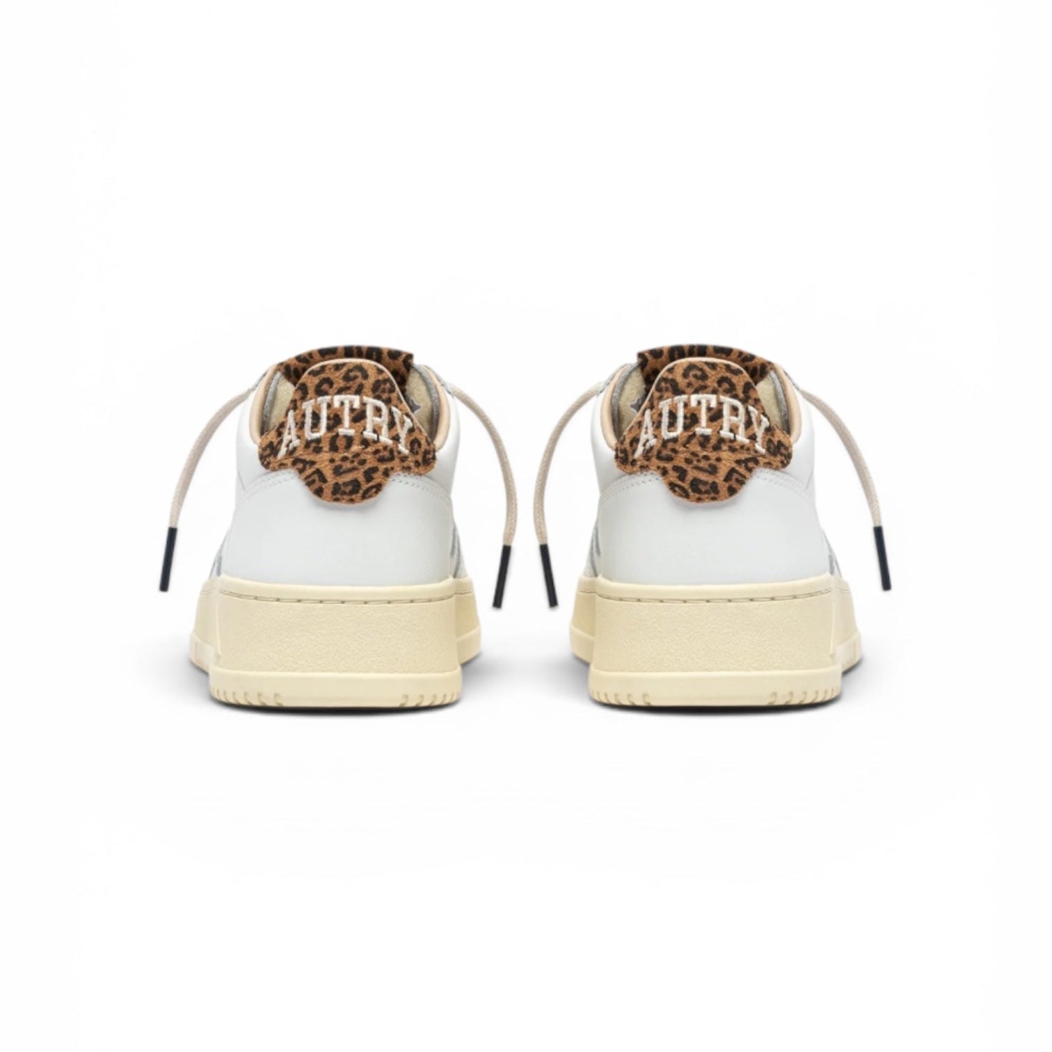 Autry Medalist Low Sneakers in White Leather and Leopard Suede - Steranko Clothing Manchester