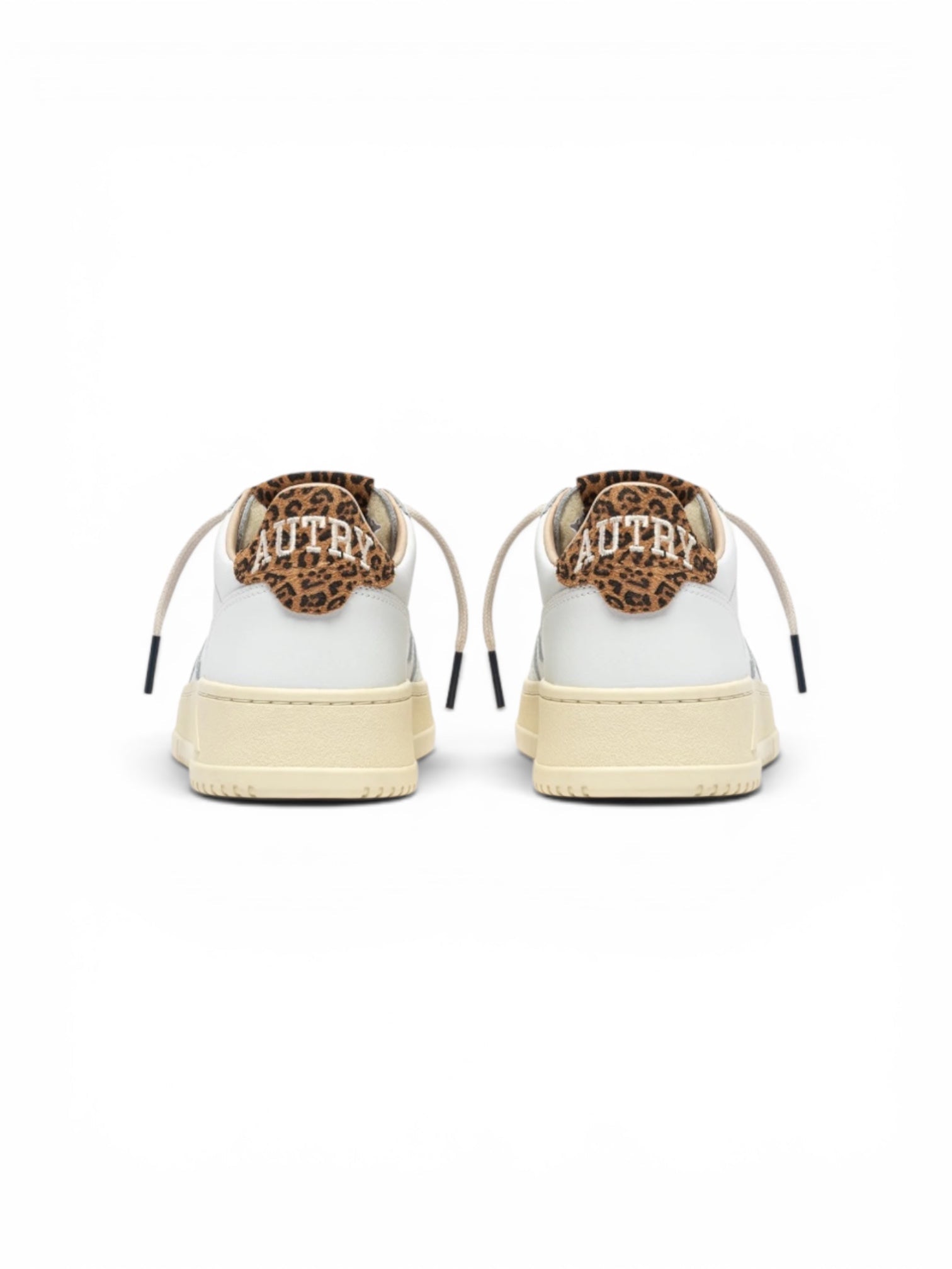 Autry Medalist Low Sneakers in White Leather and Leopard Suede - Steranko Clothing Manchester