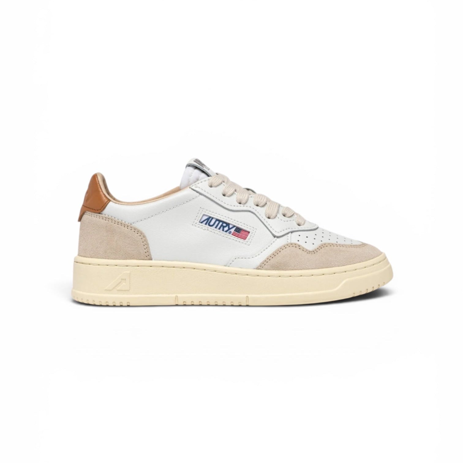 Autry Medalist Low Sneakers in White Leather and Lion Suede - Steranko Clothing Manchester