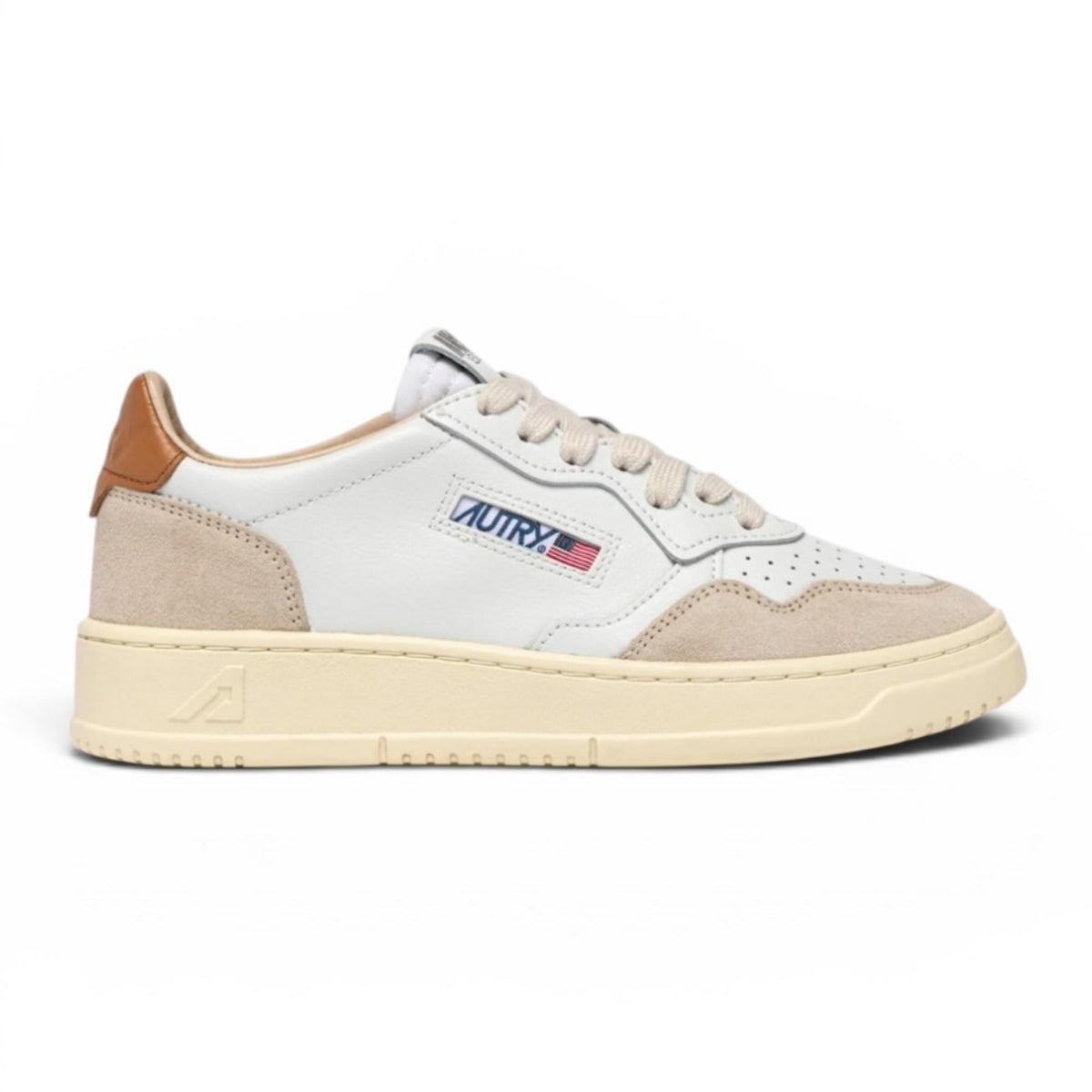 Autry Medalist Low Sneakers in White Leather and Lion Suede - Steranko Clothing Manchester
