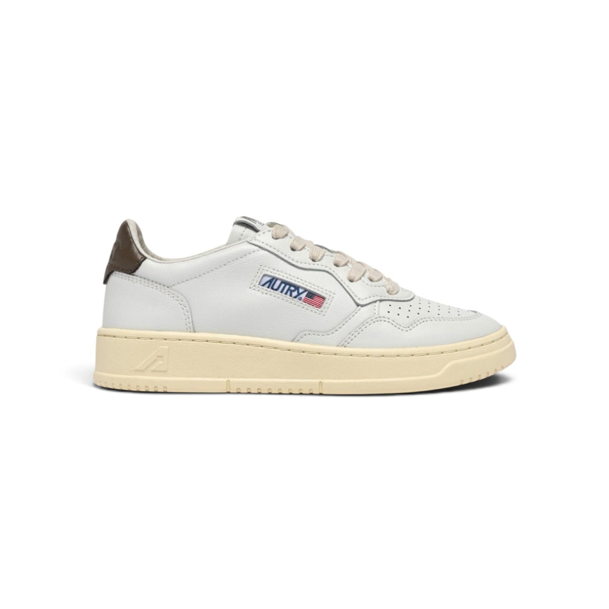 Autry Medalist Low Sneakers Leather White / Chocolate - Steranko Clothing Manchester