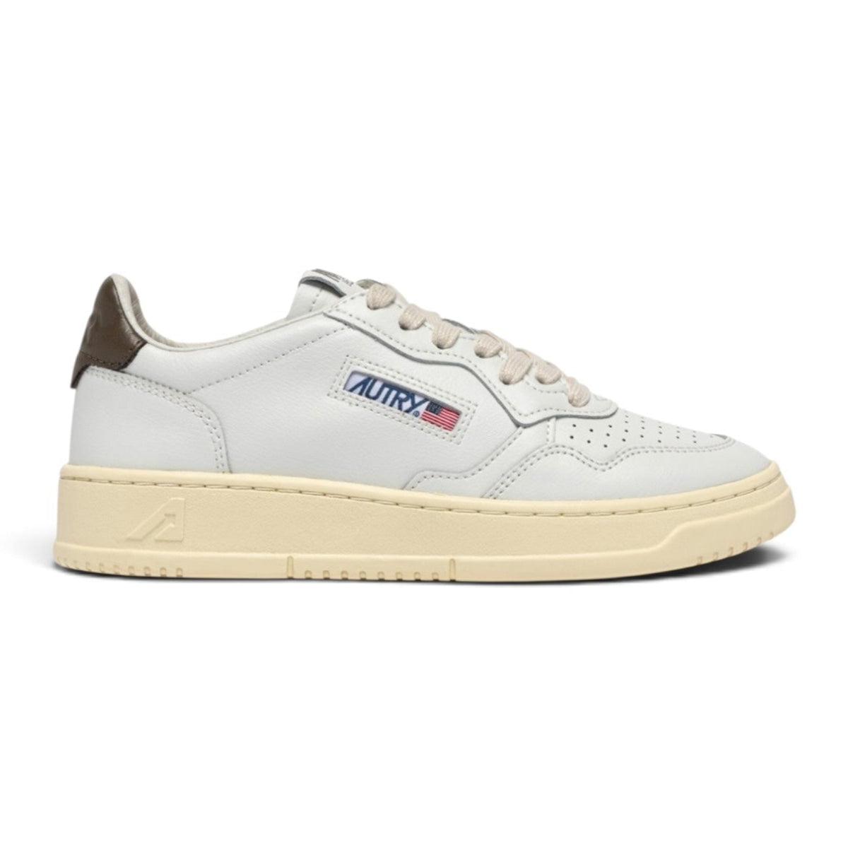 Autry Medalist Low Sneakers Leather White / Chocolate - Steranko Clothing Manchester