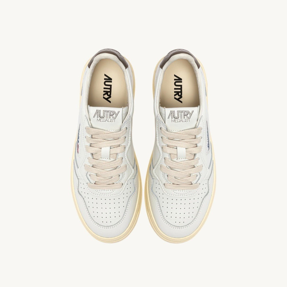 Autry Medalist Low Sneakers Leather White / Chocolate - Steranko Clothing Manchester