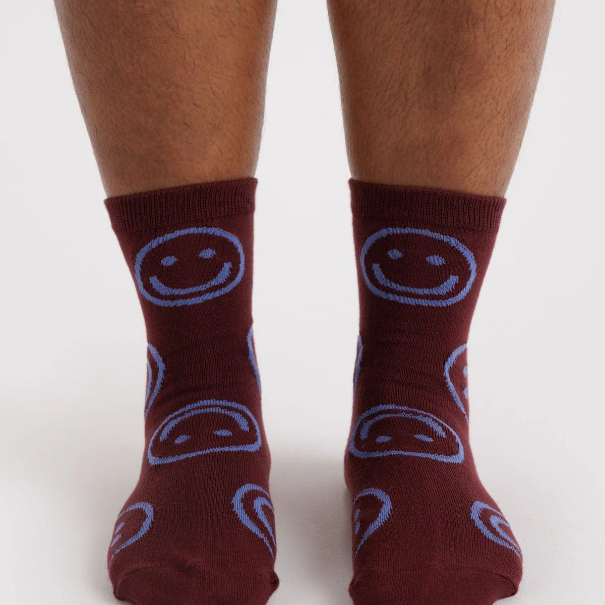 Baggu Crew Sock Mahogany Happy - Steranko Clothing Manchester