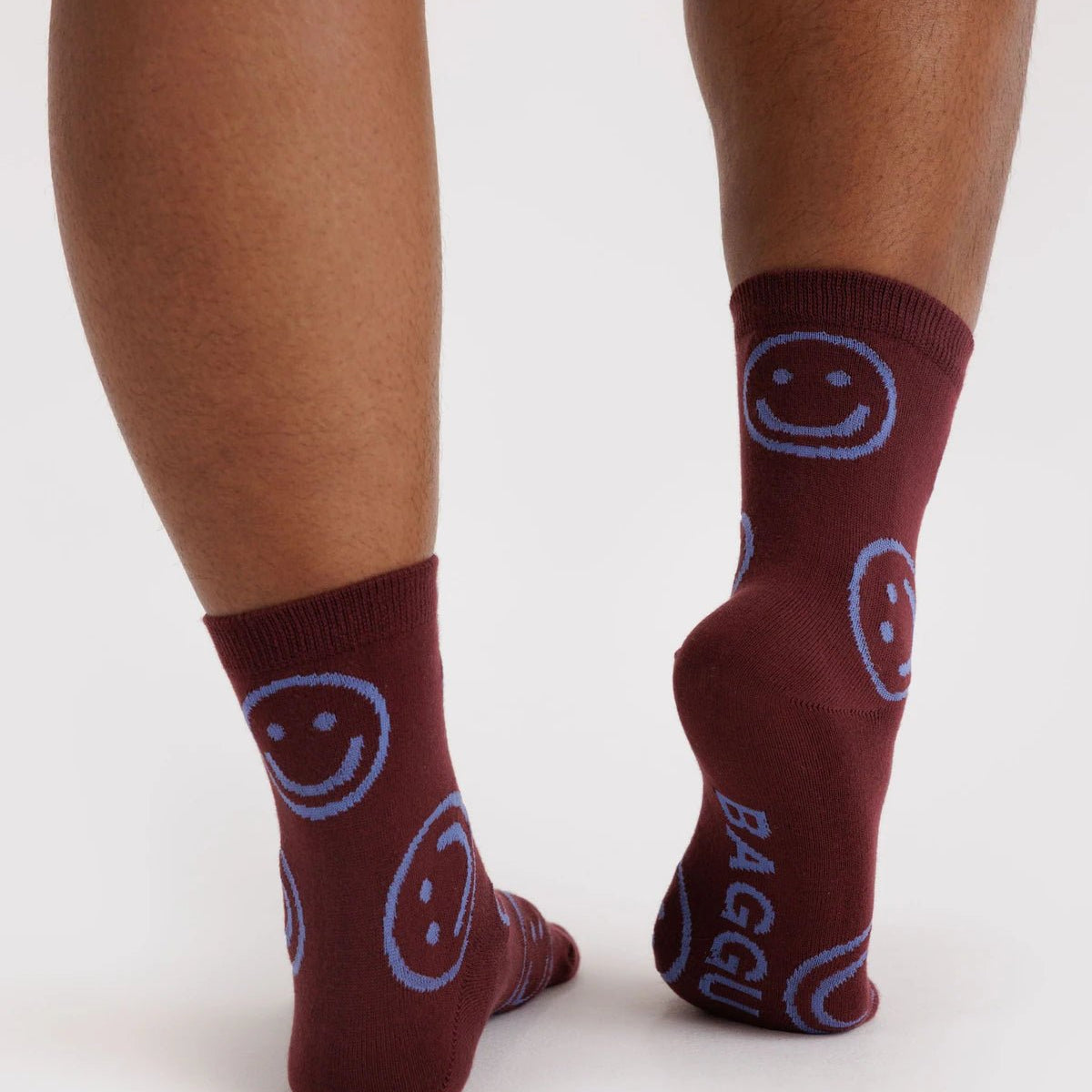 Baggu Crew Sock Mahogany Happy - Steranko Clothing Manchester