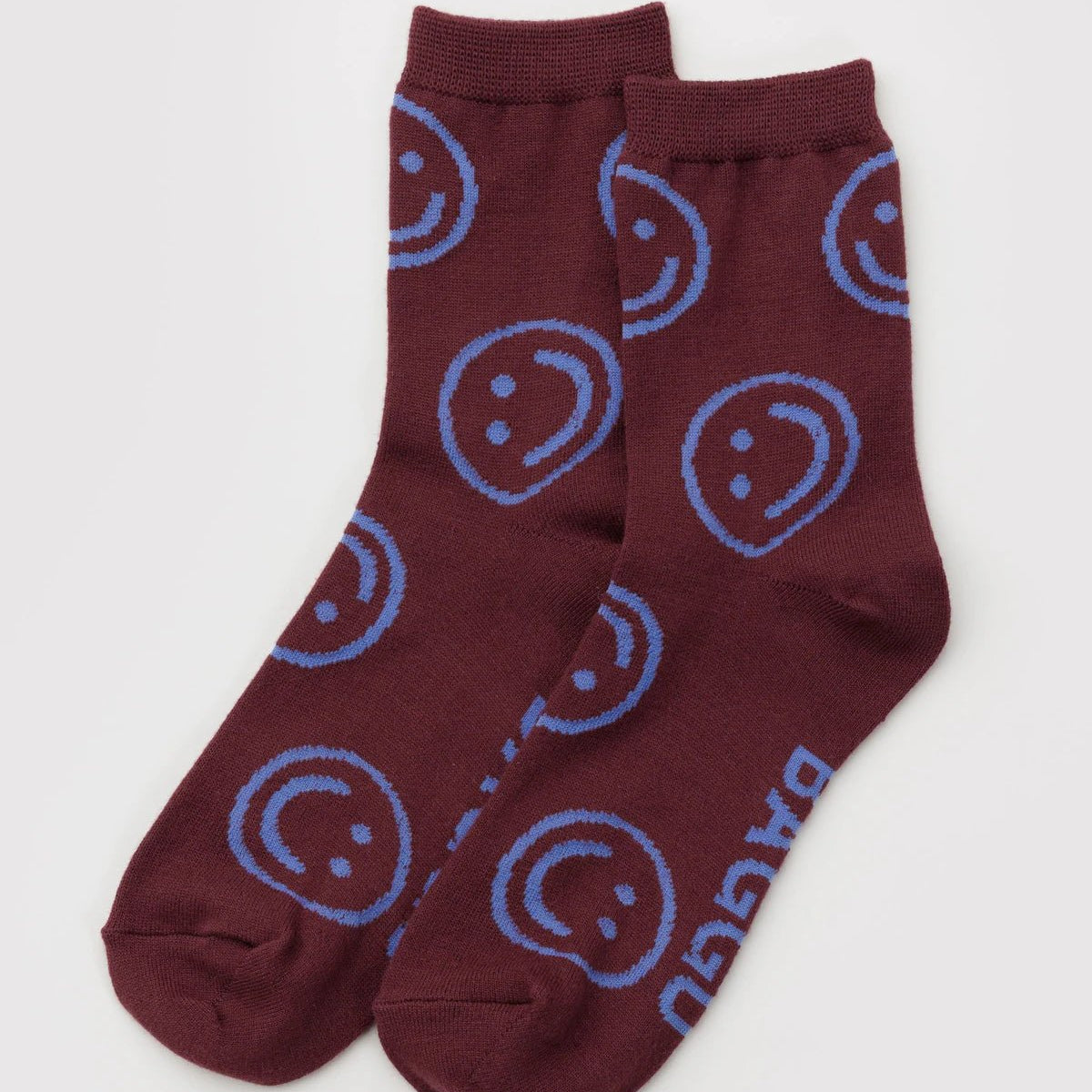 Baggu Crew Sock Mahogany Happy - Steranko Clothing Manchester