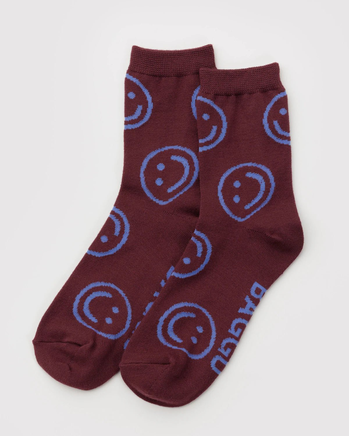 Baggu Crew Sock Mahogany Happy - Steranko Clothing Manchester