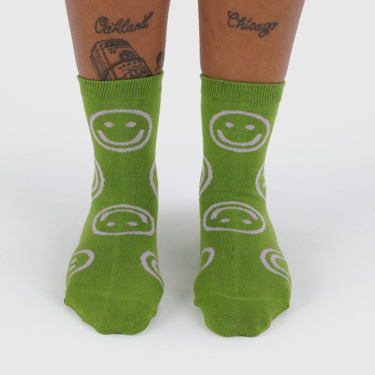 Baggu Crew Sock Pear Happy - Steranko Clothing Manchester