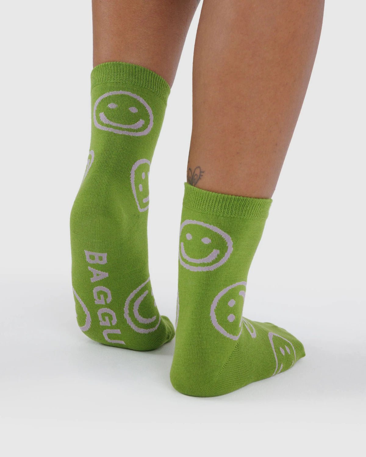 Baggu Crew Sock Pear Happy - Steranko Clothing Manchester
