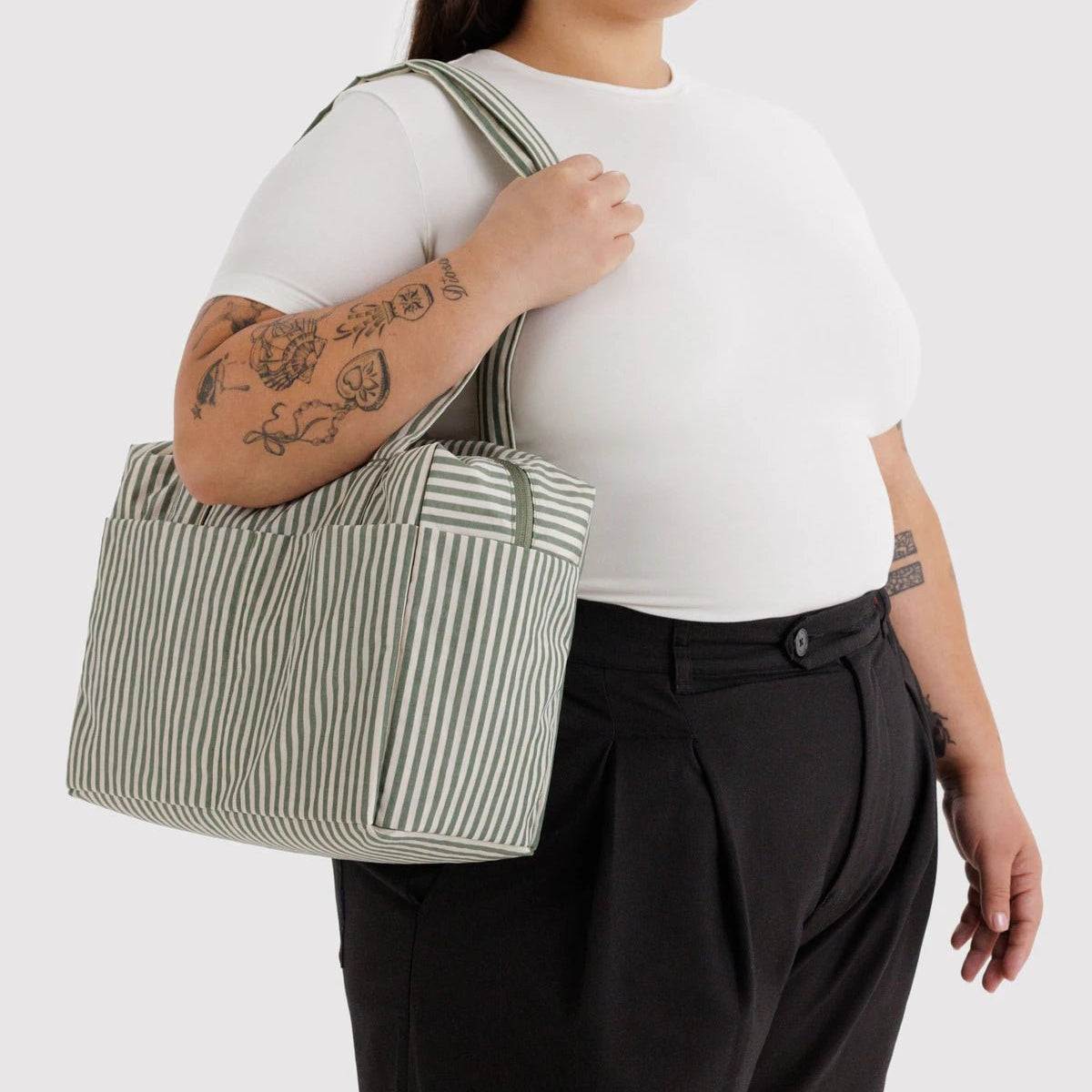 Baggu Everyday Cloud Bag Sage Stripe - Steranko Clothing Manchester
