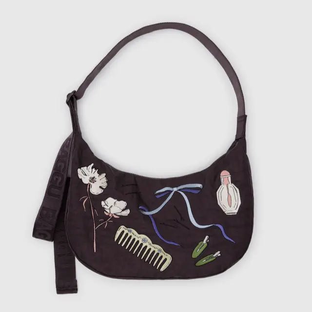 Baggu Medium Crescent Bag Embroidered Get Ready With Me - Steranko Clothing Manchester