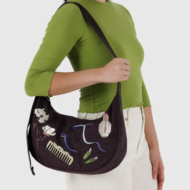 Baggu Medium Crescent Bag Embroidered Get Ready With Me - Steranko Clothing Manchester