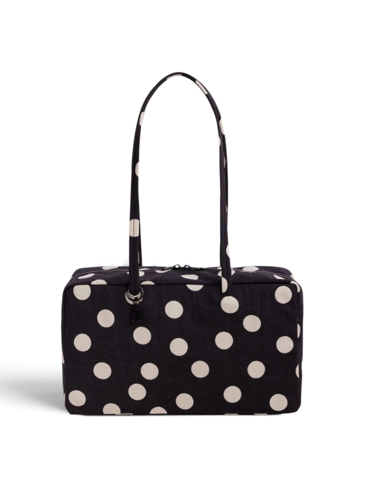 Baggu Medium Nylon Bowler Bag Black/Cream Polka Dot - Steranko Clothing Manchester
