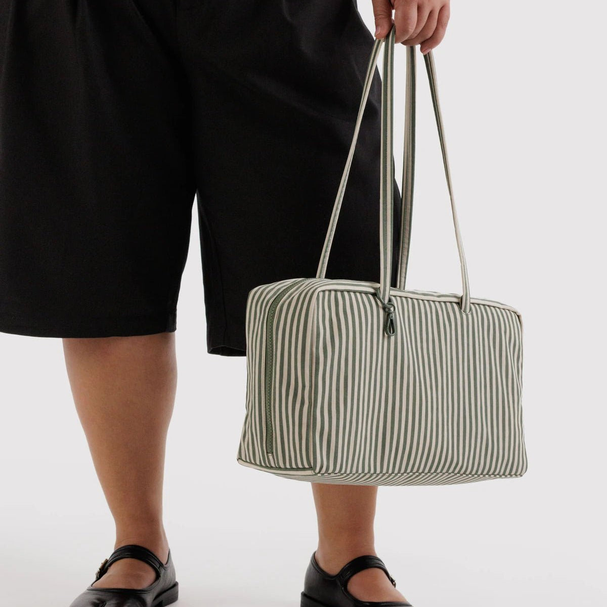 Baggu Medium Nylon Bowler Bag Sage Stripe - Steranko Clothing Manchester