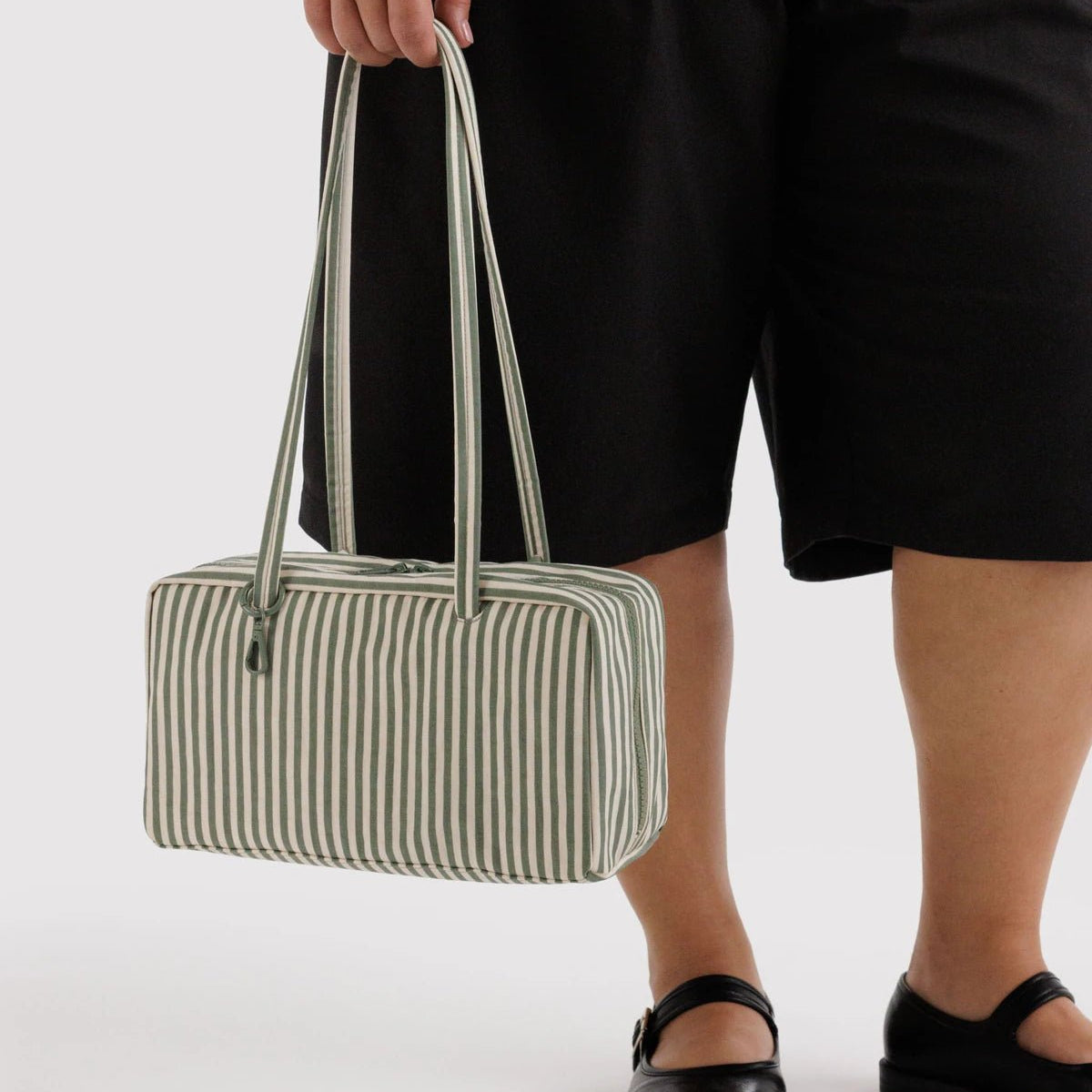 Baggu Nylon Bowler Bag Sage Stripe - Steranko Clothing Manchester