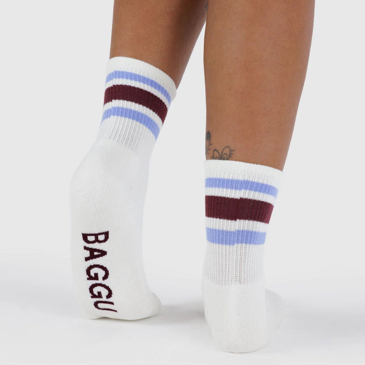 Baggu Ribbed Sock Ivory Stripe - Steranko Clothing Manchester