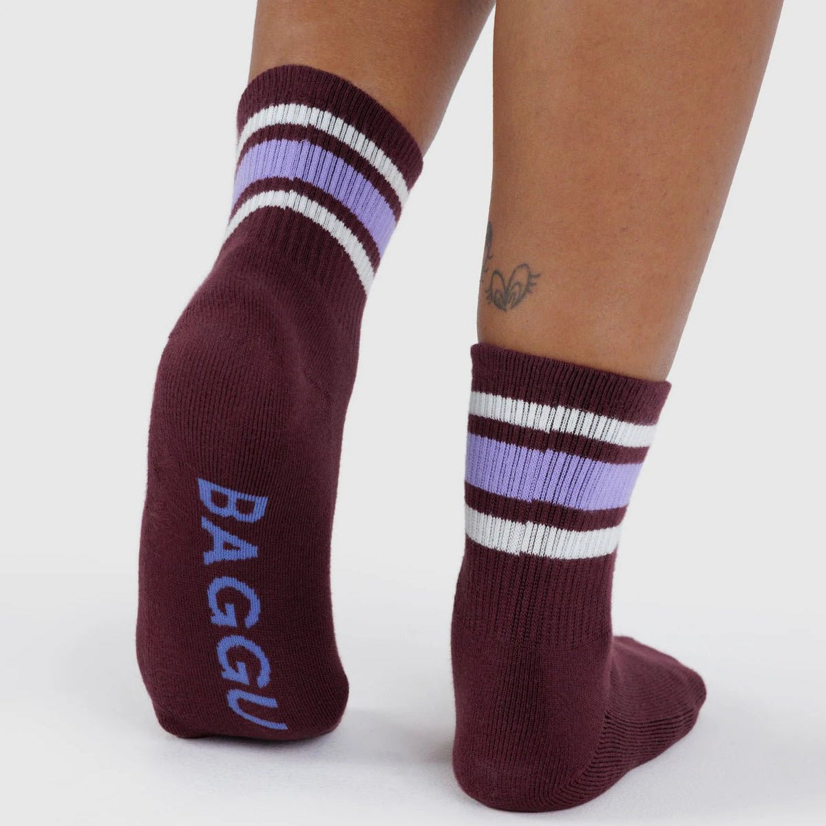 Baggu Ribbed Sock Mahogany Stripe - Steranko Clothing Manchester