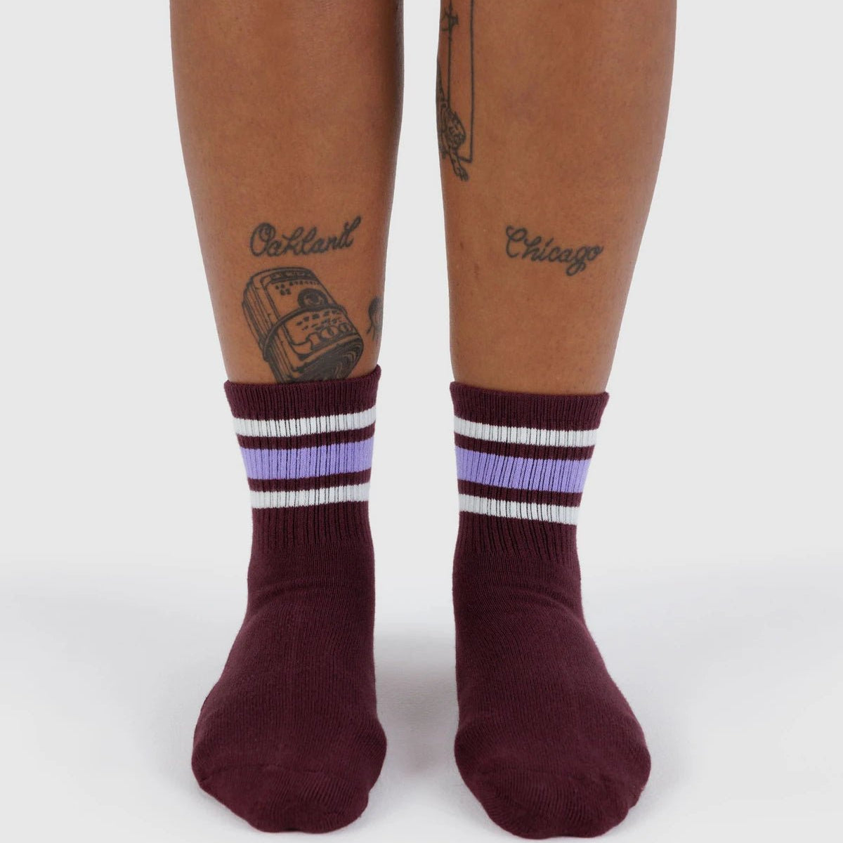Baggu Ribbed Sock Mahogany Stripe - Steranko Clothing Manchester