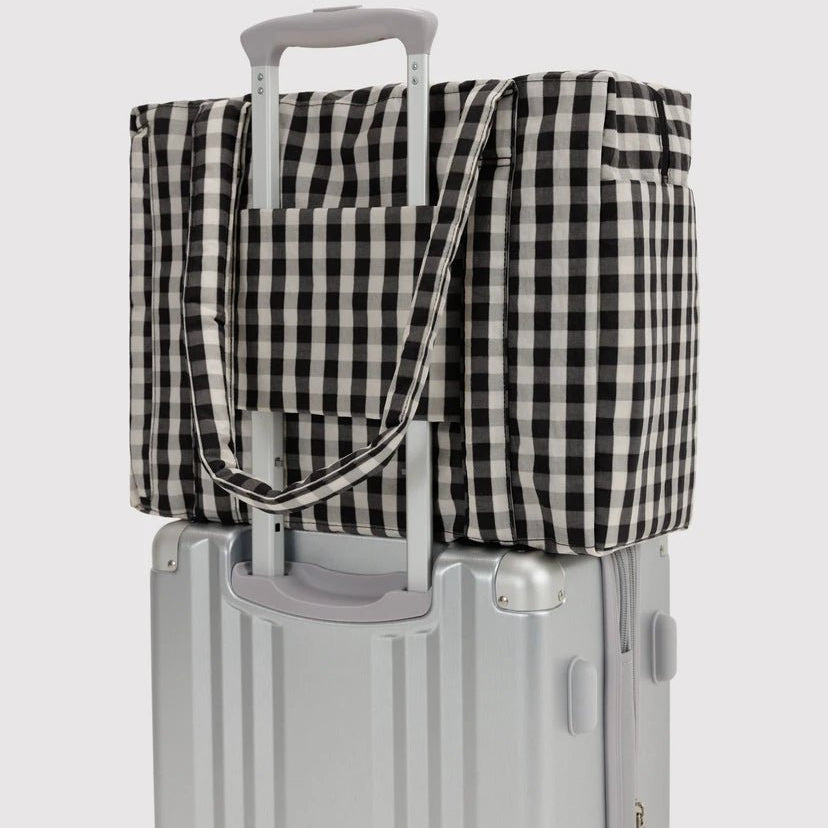 Baggu Small Cloud Carry-On Black/Cream Gingham - Steranko Clothing Manchester