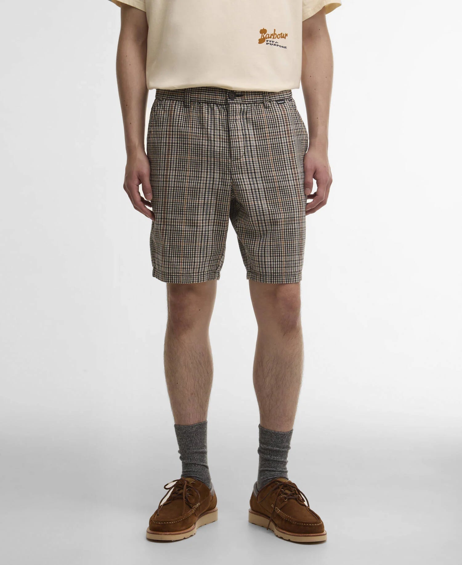 Barbour Fife Checked Short Neutral - Steranko Clothing Manchester
