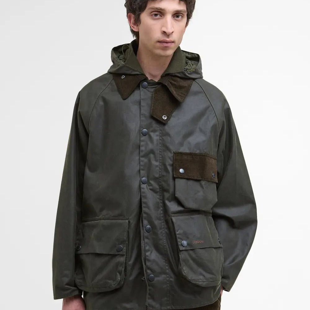 Barbour Modified Solway Waxed Jacket Olive - Steranko Clothing Manchester