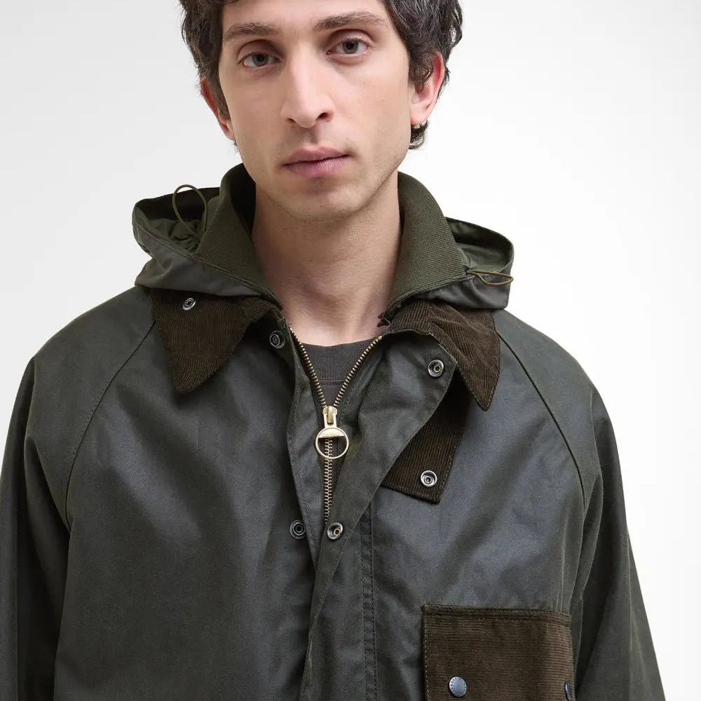 Barbour Modified Solway Waxed Jacket Olive - Steranko Clothing Manchester