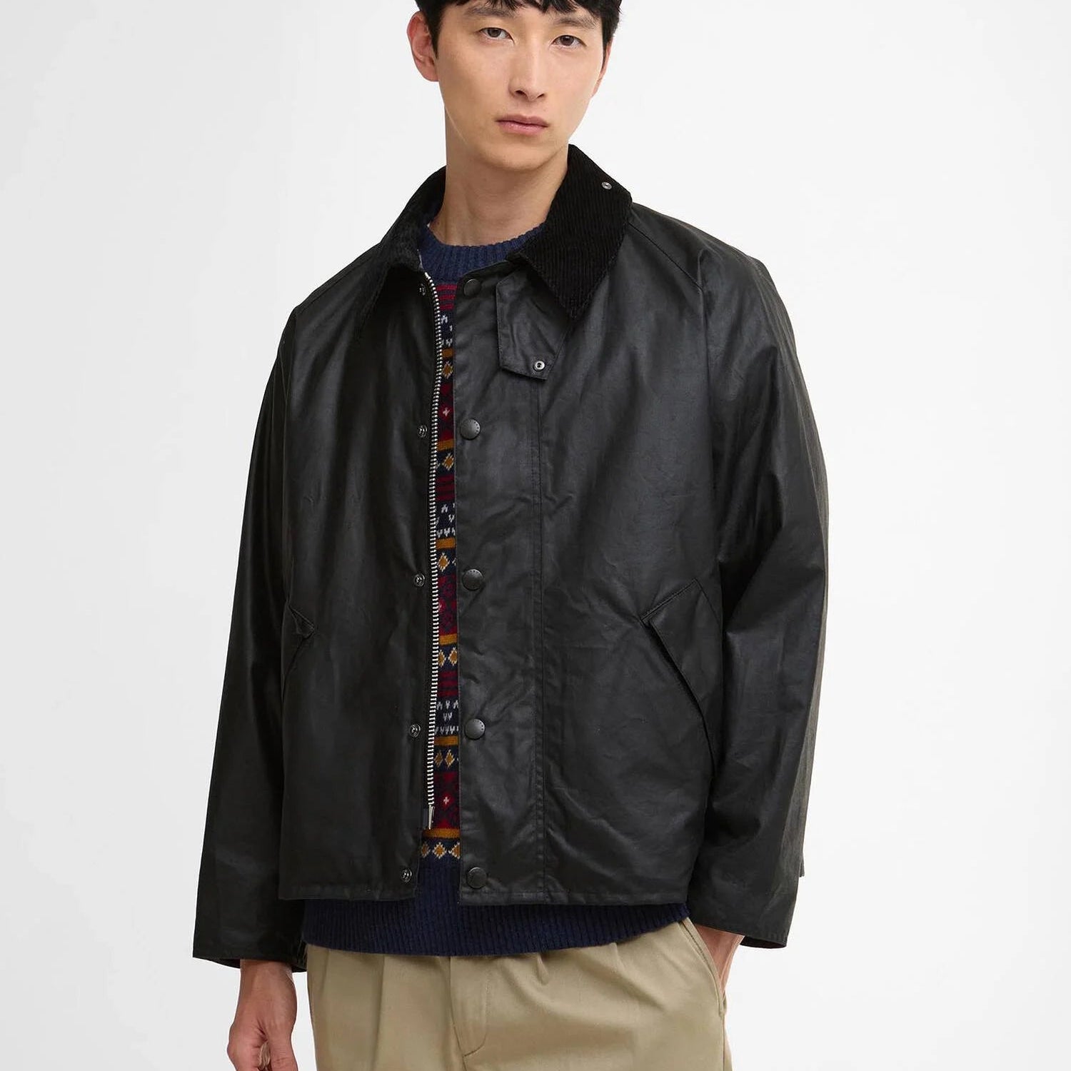 Barbour Oversized Transport Jacket Waxed Black - Steranko Clothing Manchester