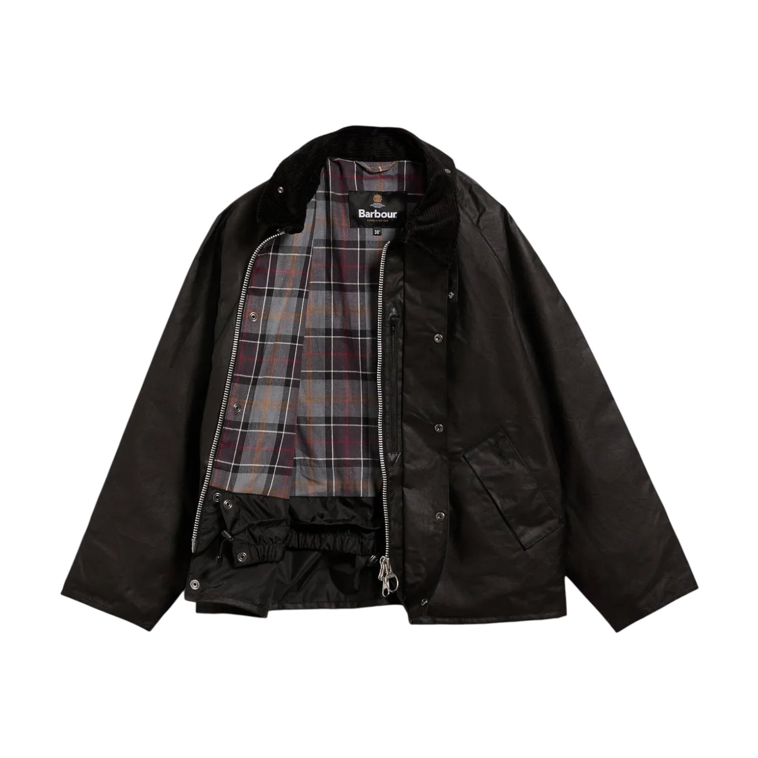 Barbour Oversized Transport Jacket Waxed Black - Steranko Clothing Manchester