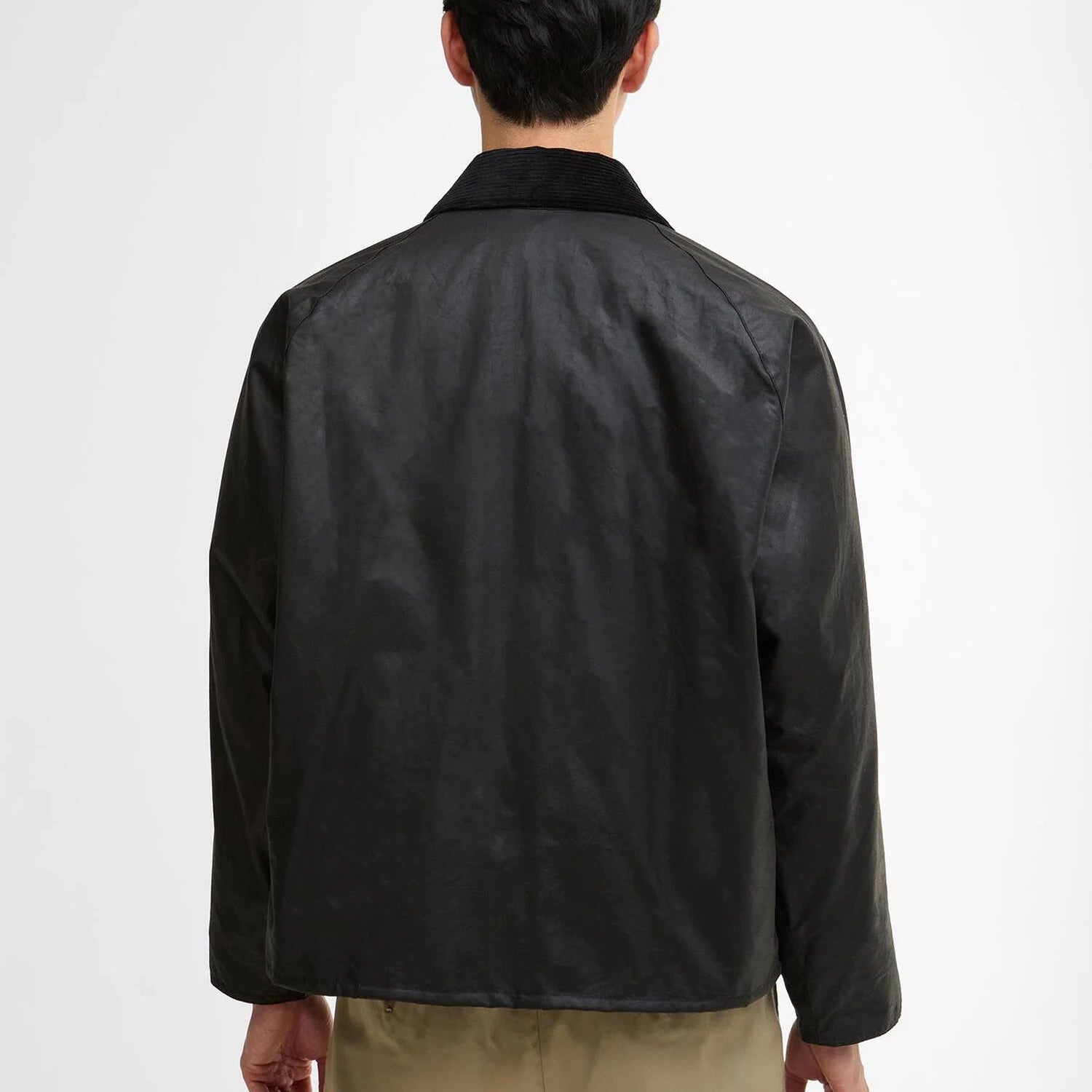 Barbour Oversized Transport Jacket Waxed Black - Steranko Clothing Manchester