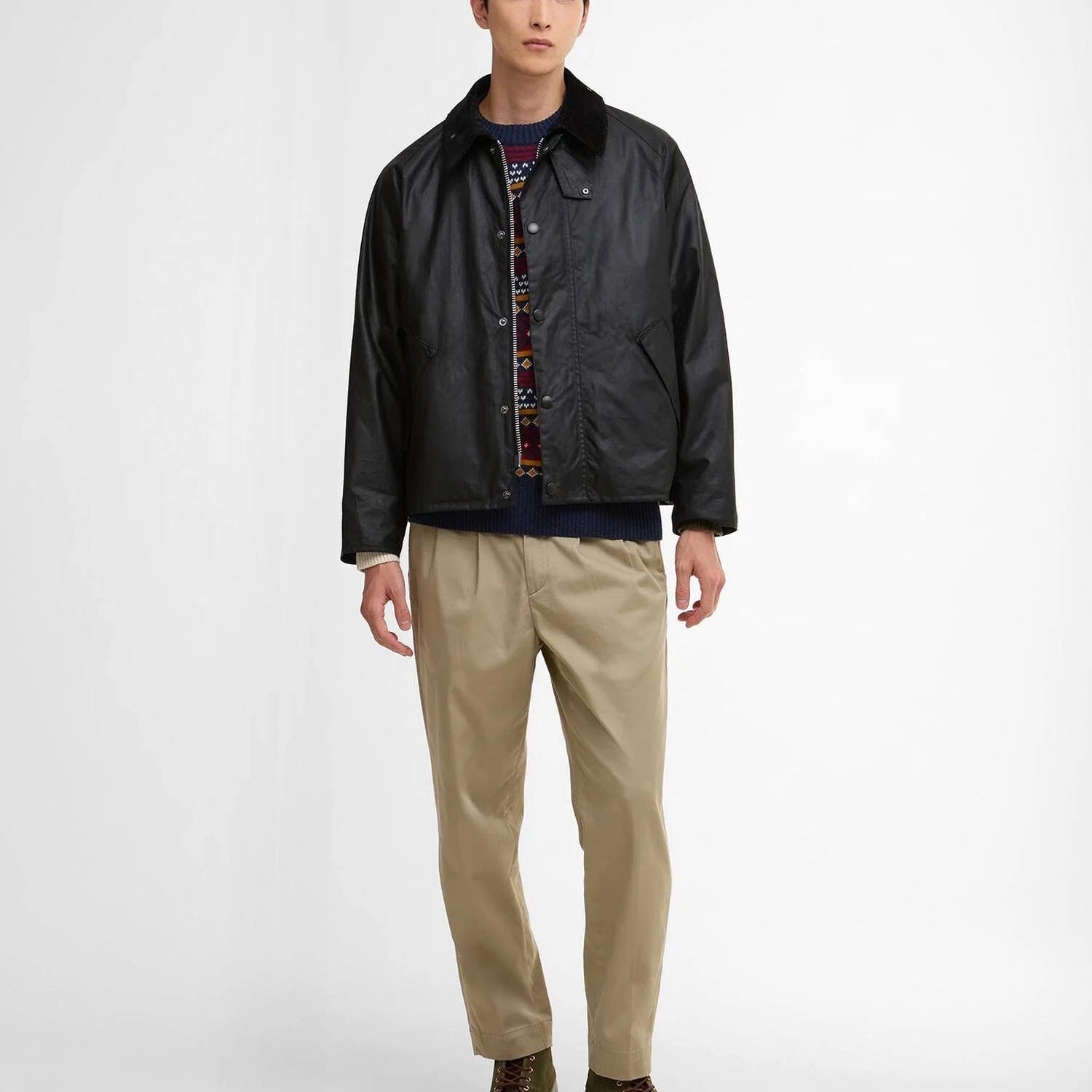 Barbour Oversized Transport Jacket Waxed Black - Steranko Clothing Manchester