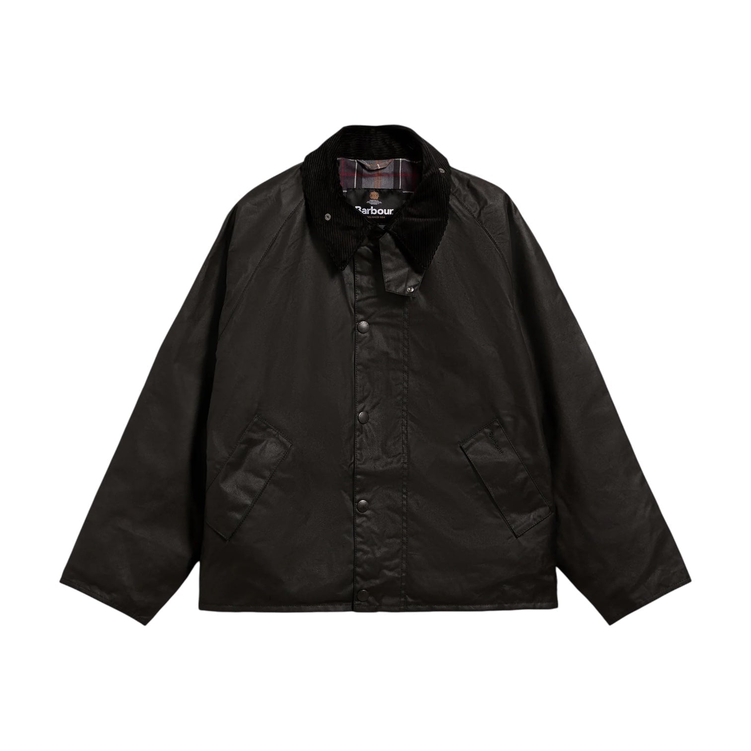 Barbour Oversized Transport Jacket Waxed Black - Steranko Clothing Manchester