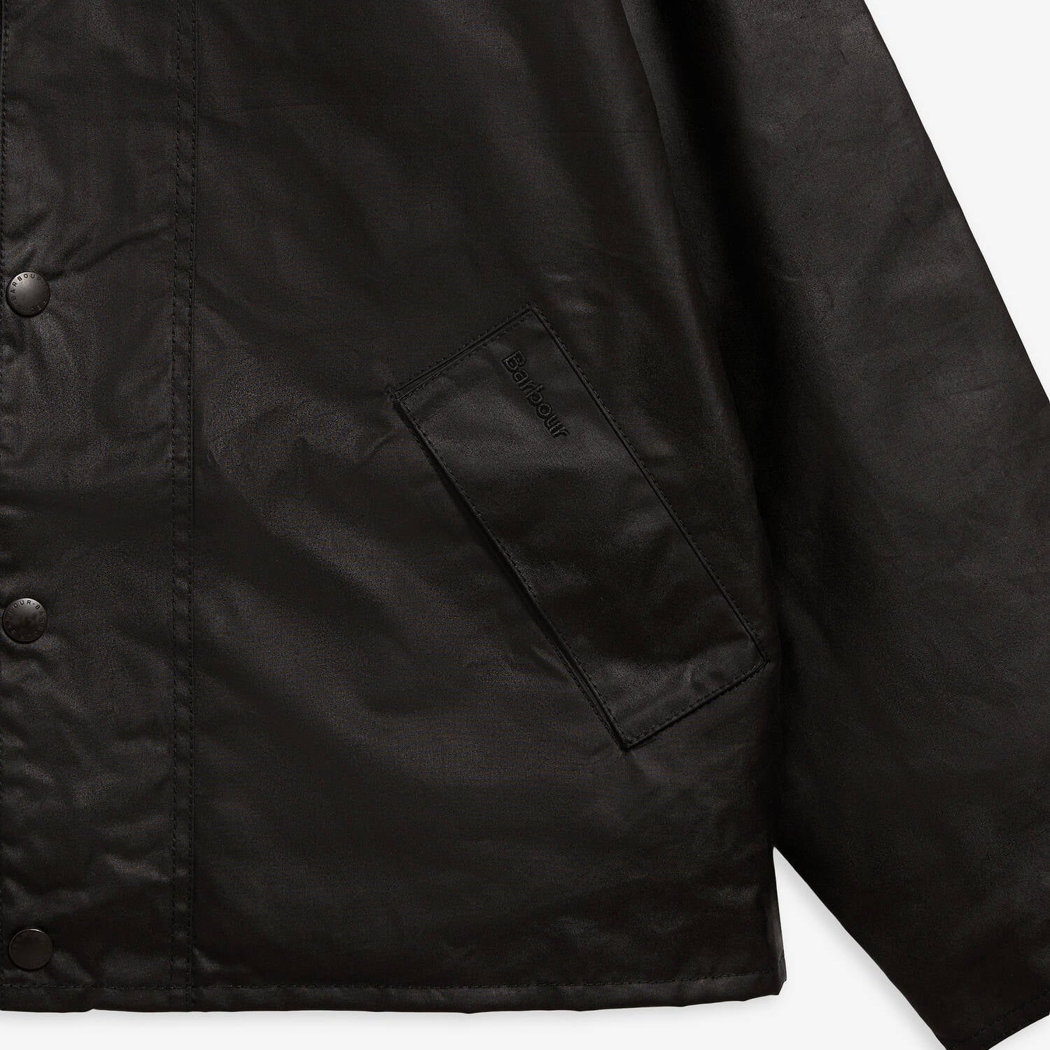 Barbour Oversized Transport Jacket Waxed Black - Steranko Clothing Manchester