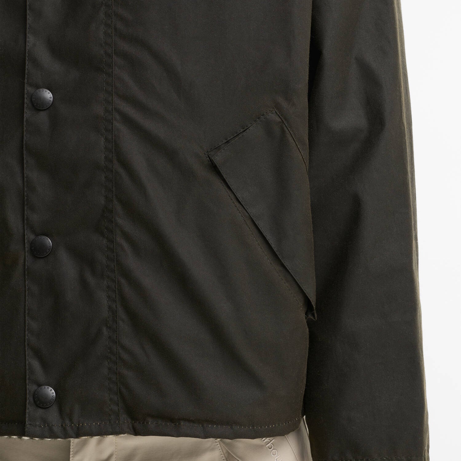 Barbour Oversized Transport Jacket Waxed Olive - Steranko Clothing Manchester