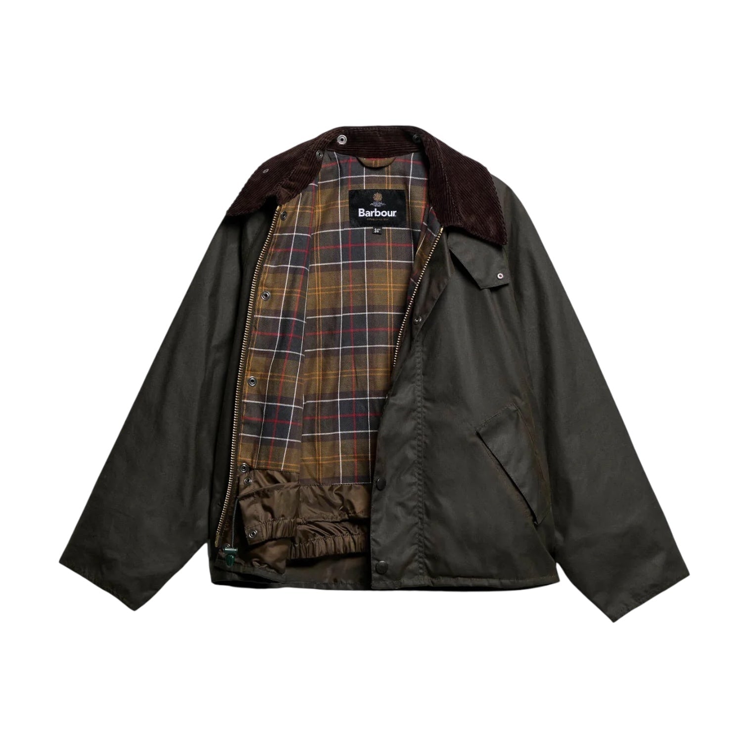 Barbour Oversized Transport Jacket Waxed Olive - Steranko Clothing Manchester