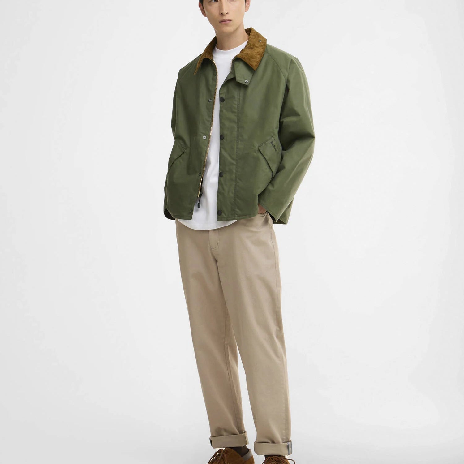 Barbour Oversized Transport Waxed Jacket Light Moss - Steranko Clothing Manchester
