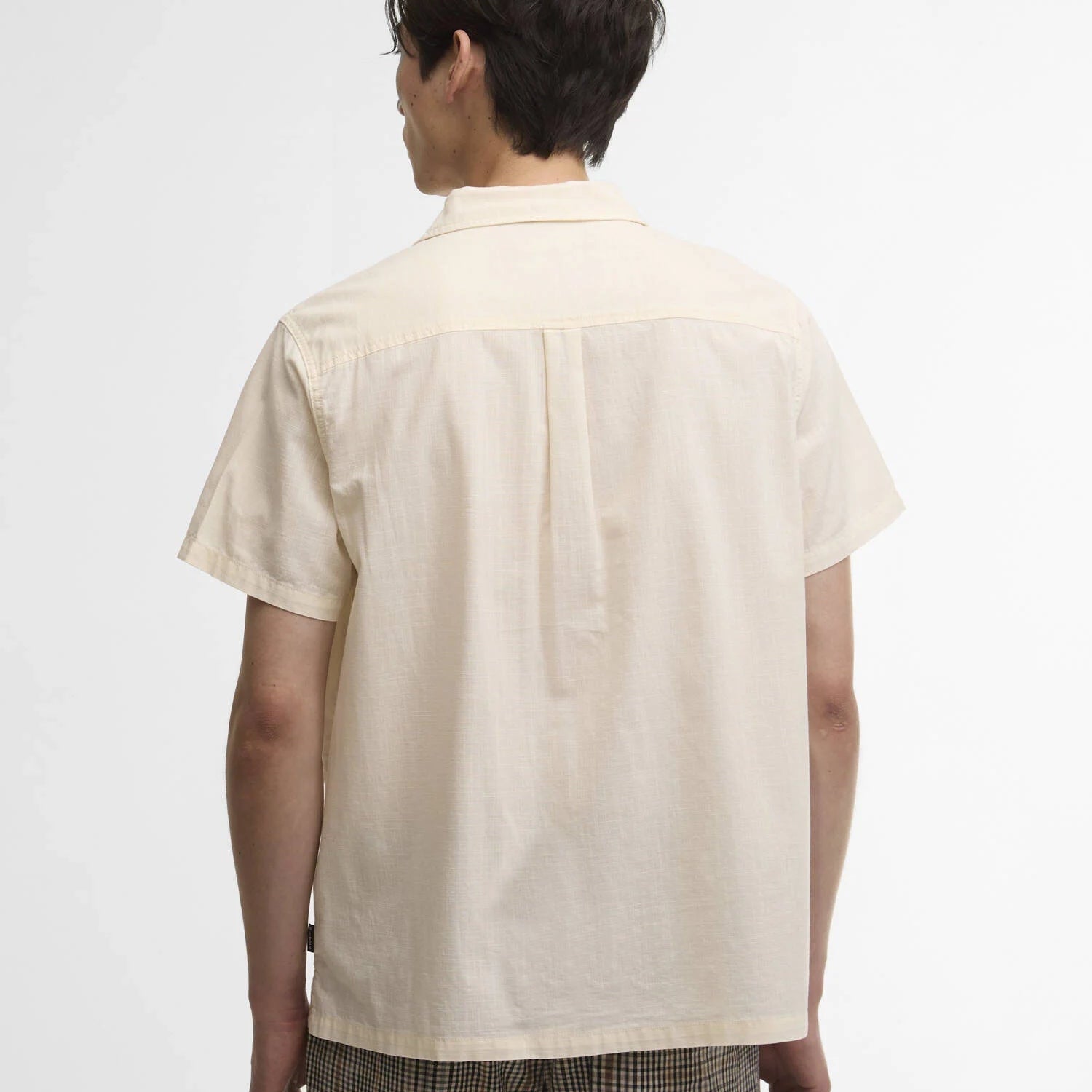 Barbour Parkvale Slub Relaxed Short - Sleeved Shirt Neutral - Steranko Clothing Manchester
