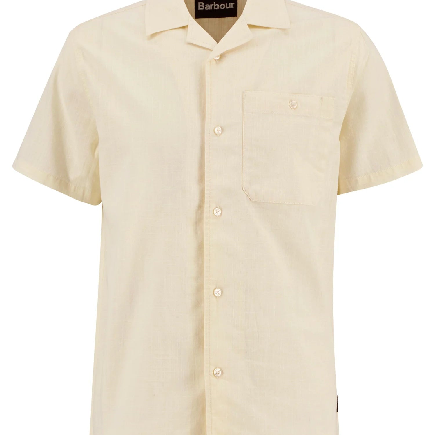 Barbour Parkvale Slub Relaxed Short - Sleeved Shirt Neutral - Steranko Clothing Manchester