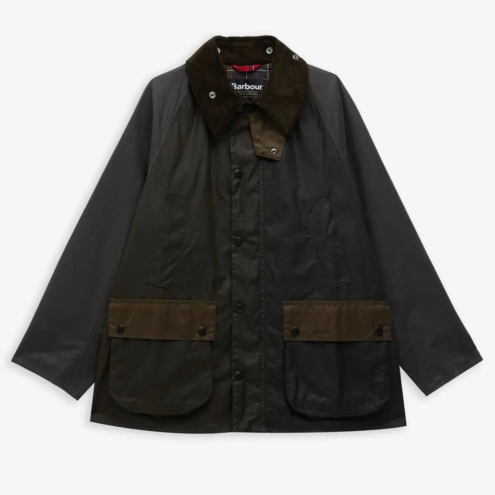 Barbour Patchwork Oversized Bedale Waxed Jacket Sage Multi - Steranko Clothing Manchester