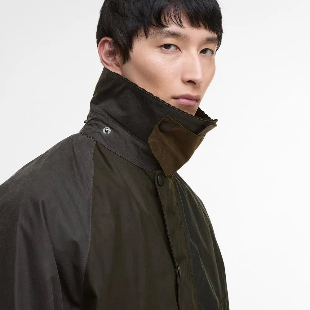 Barbour Patchwork Oversized Bedale Waxed Jacket Sage Multi - Steranko Clothing Manchester